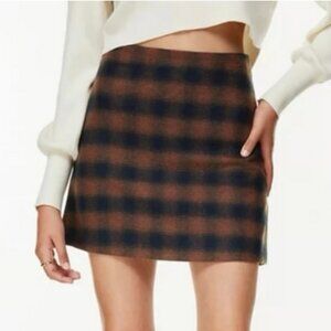 Aritzia Wilfred Classic Mini Skirt Navy/Rust Plaid - Spotted on Taylor Swift!